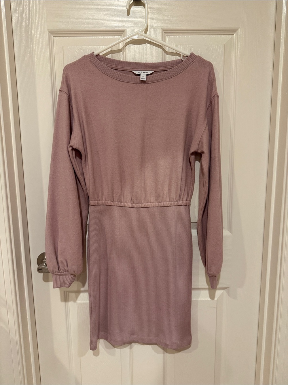 Nine West Mauve Long Sleeve Knit Dress